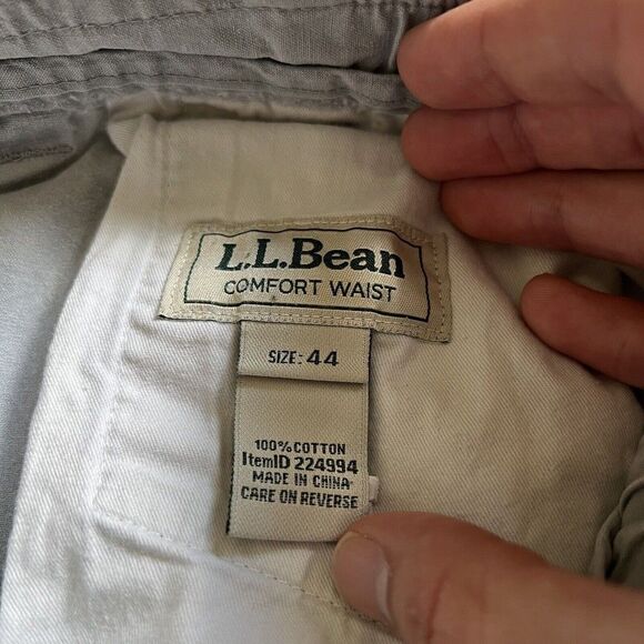 LL Bean Cargo Shorts Mens Size 44 Tropic Weight Comfort Waist Gray - Picture 6 of 7